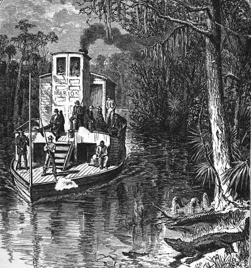 Florida river steamboat of the late 19th century.