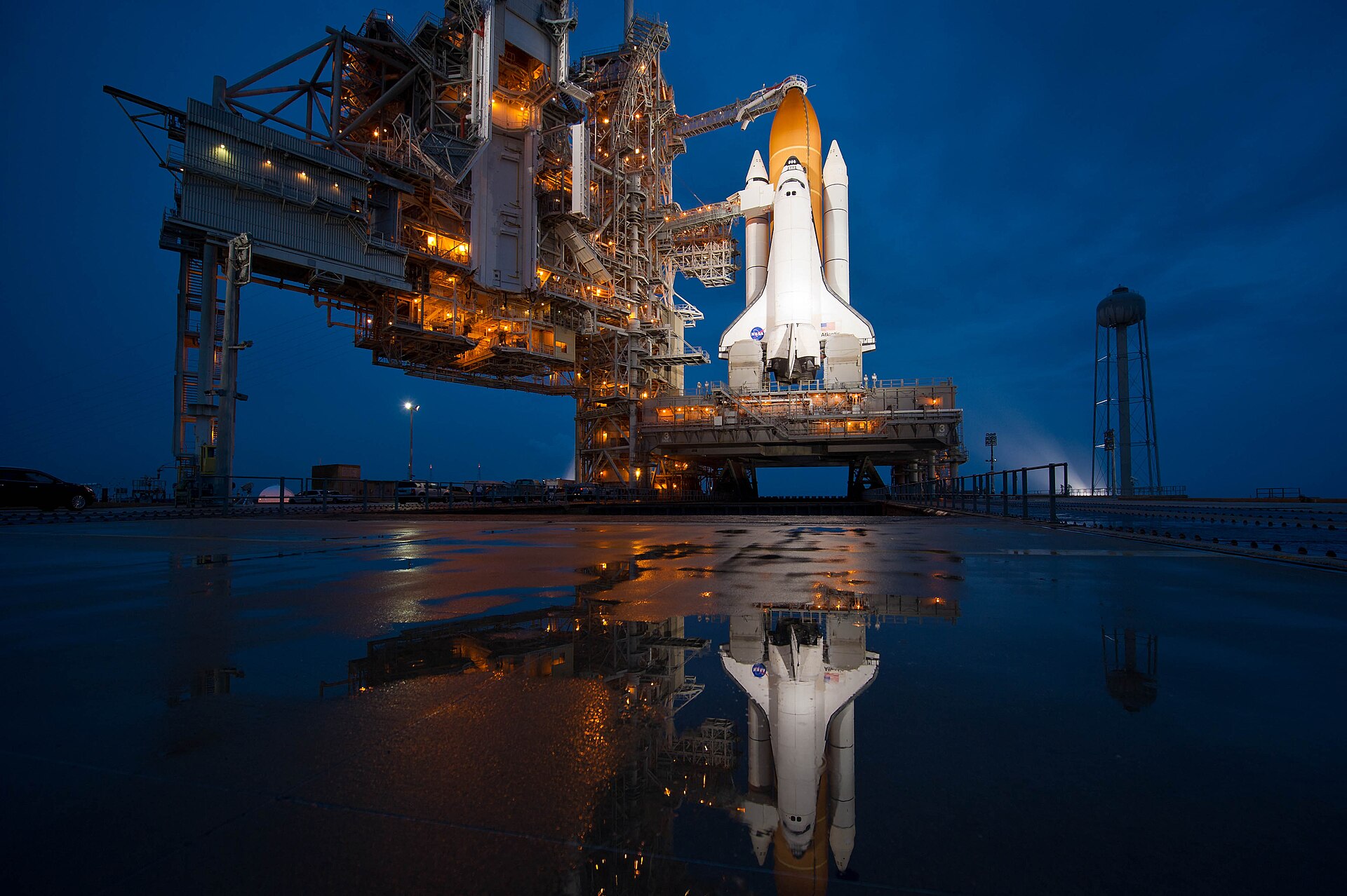 Space Shuttle launching from Pad 39.